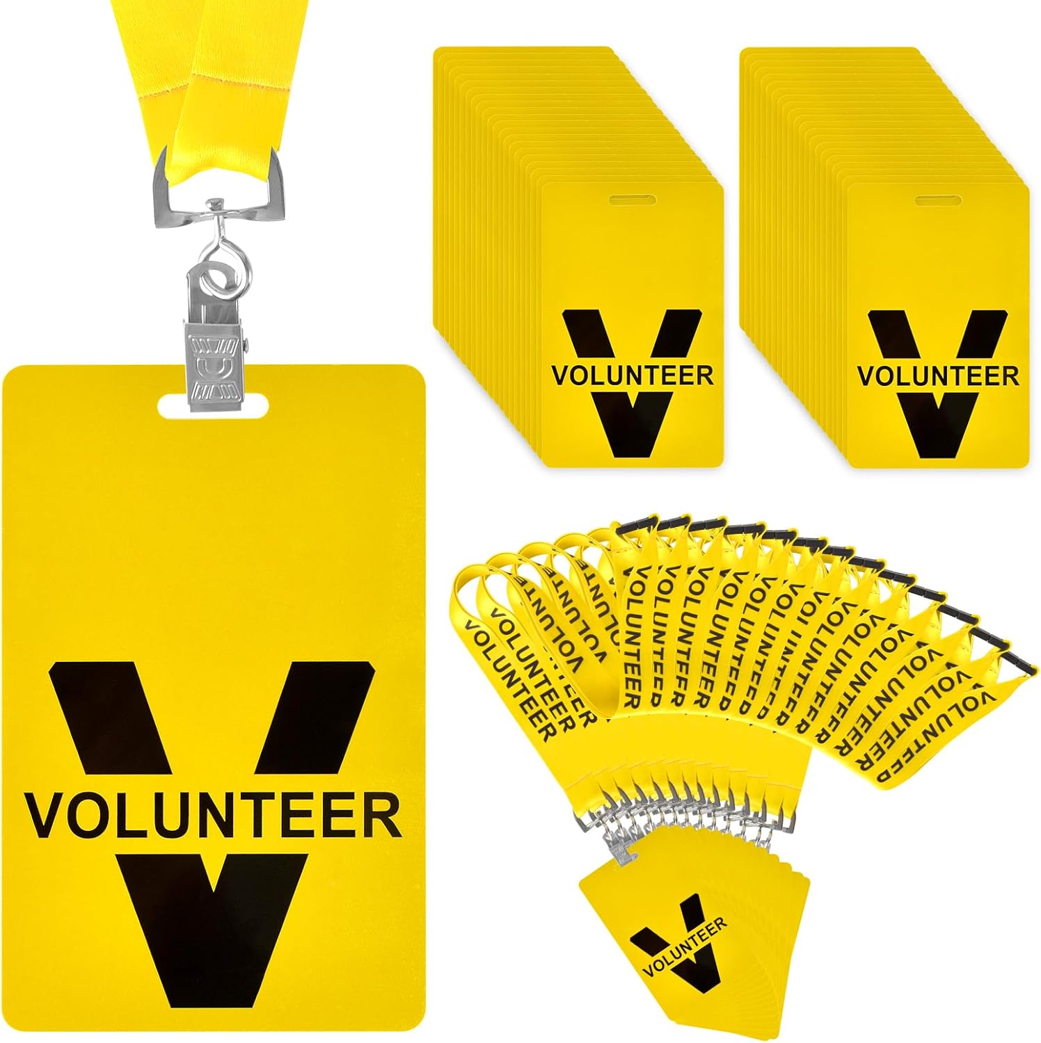 50 Pieces volunteer lanyard with badges event volunteer