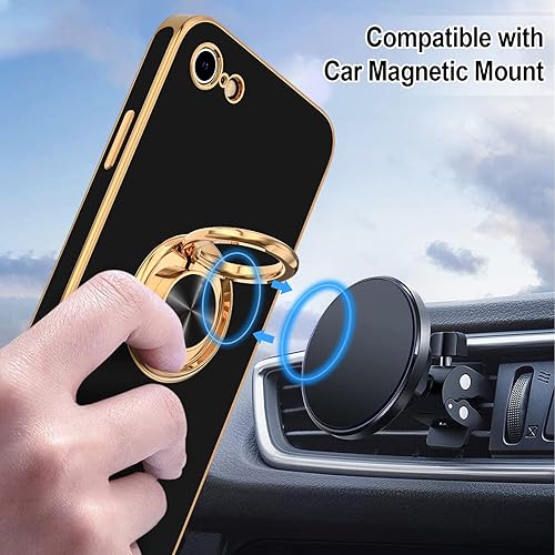 Miniatura 5 de Hython Funda para iPhone SE 20222020, iPhone 7, iPhone 8, fundas protectoras resistentes con soporte de anillo soporte magnético, carcasa rígida a