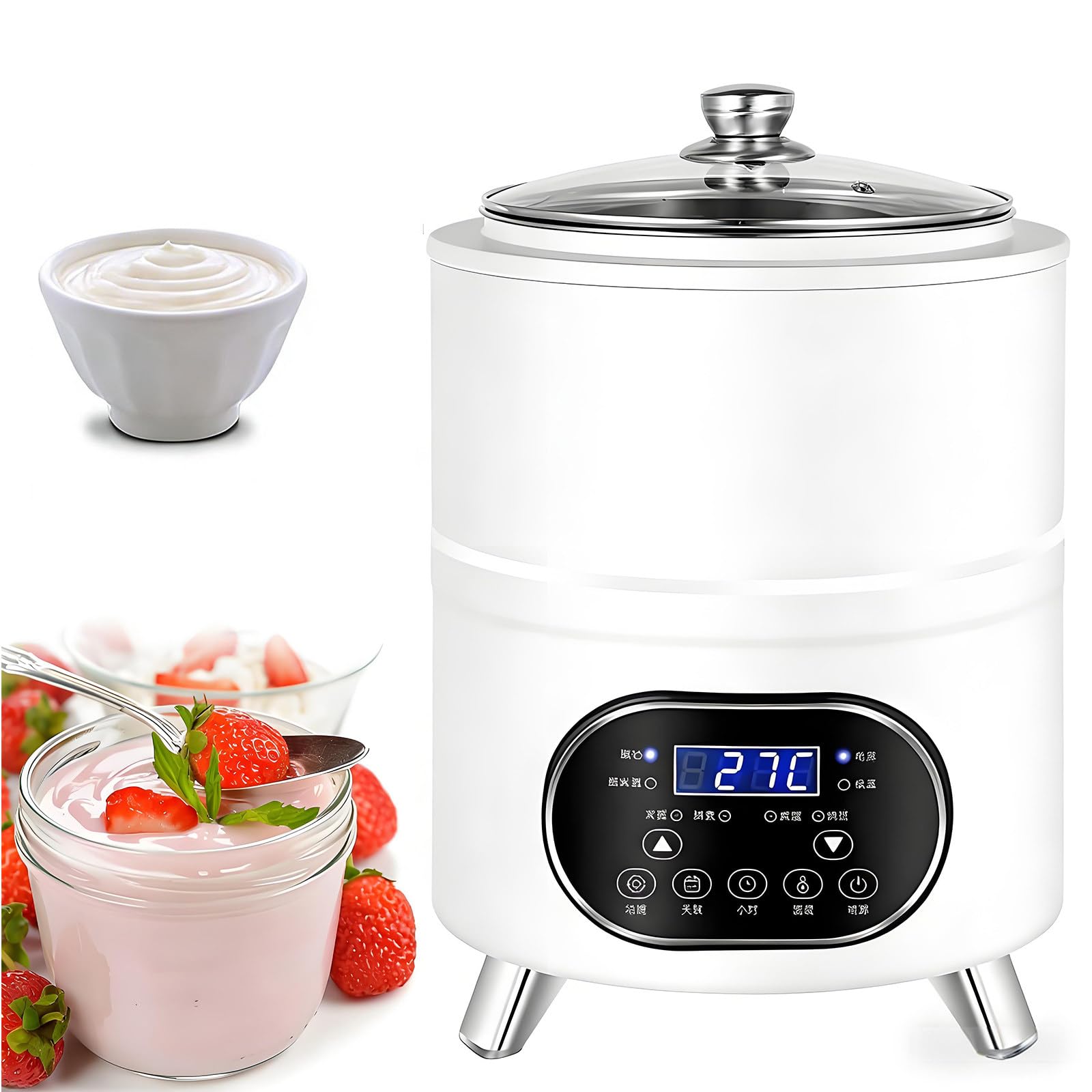 Smart Constant Temperature Yogurt Machine,400w Automatic Yogurt Fermentation Machine,Yogurt Maker Machine,with Temperature and Time Control,for Homemade Yogurt Natto Rice Wine White-12L