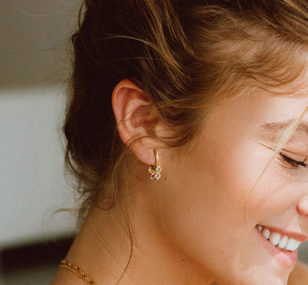 LOYATA Gold Huggie Hoop Earrings 14K Gold Plated Dainty Small Simple Hypoallergenic Jewelry Gift for Women - Image 3