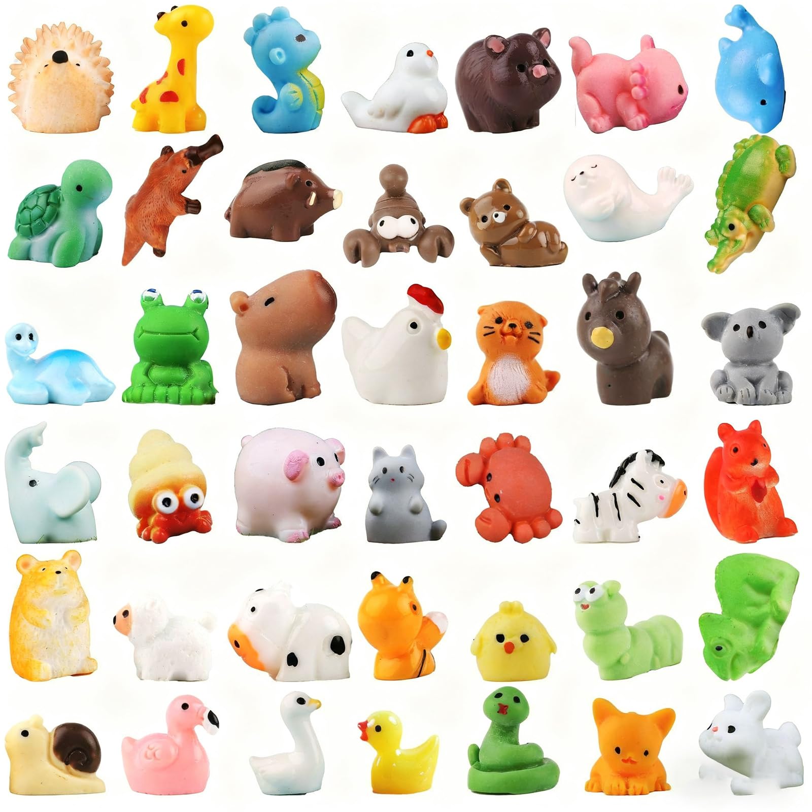 Manthan 50 Pcs Miniature Toys, Miniature Decorative Items for Fairy Garden, Animal Toys for DIY Crafts, Tiny Animals Accessories, Can Be Used for Home and Car Interior Decoration