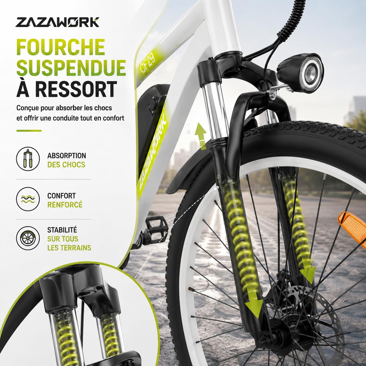 Vélo électrique adulte 29", E-Bike 250 W, 48 V, 15/20 Ah, autonomie de 120 km, freins hydrauliques, dérailleur 21 vitesses, suspension verrouillable, VTT pour ville et tout-terrain