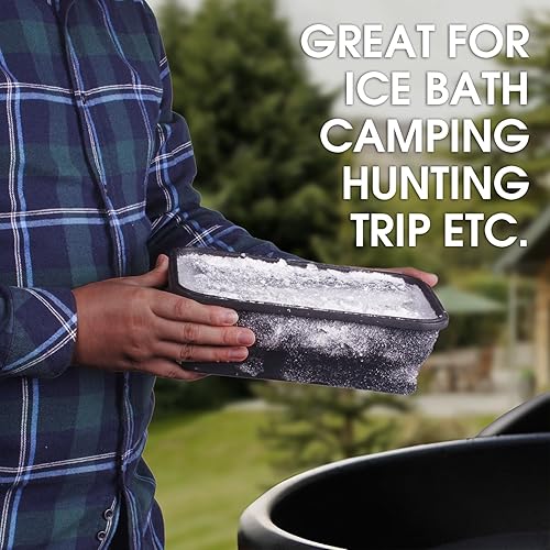 Miniatura 2 de Molde de bloque de hielo extra grande para baño de hielo, enfriador de tina fría, paquete de 4 para hielo de 15 libras, bandeja de hielo plegable