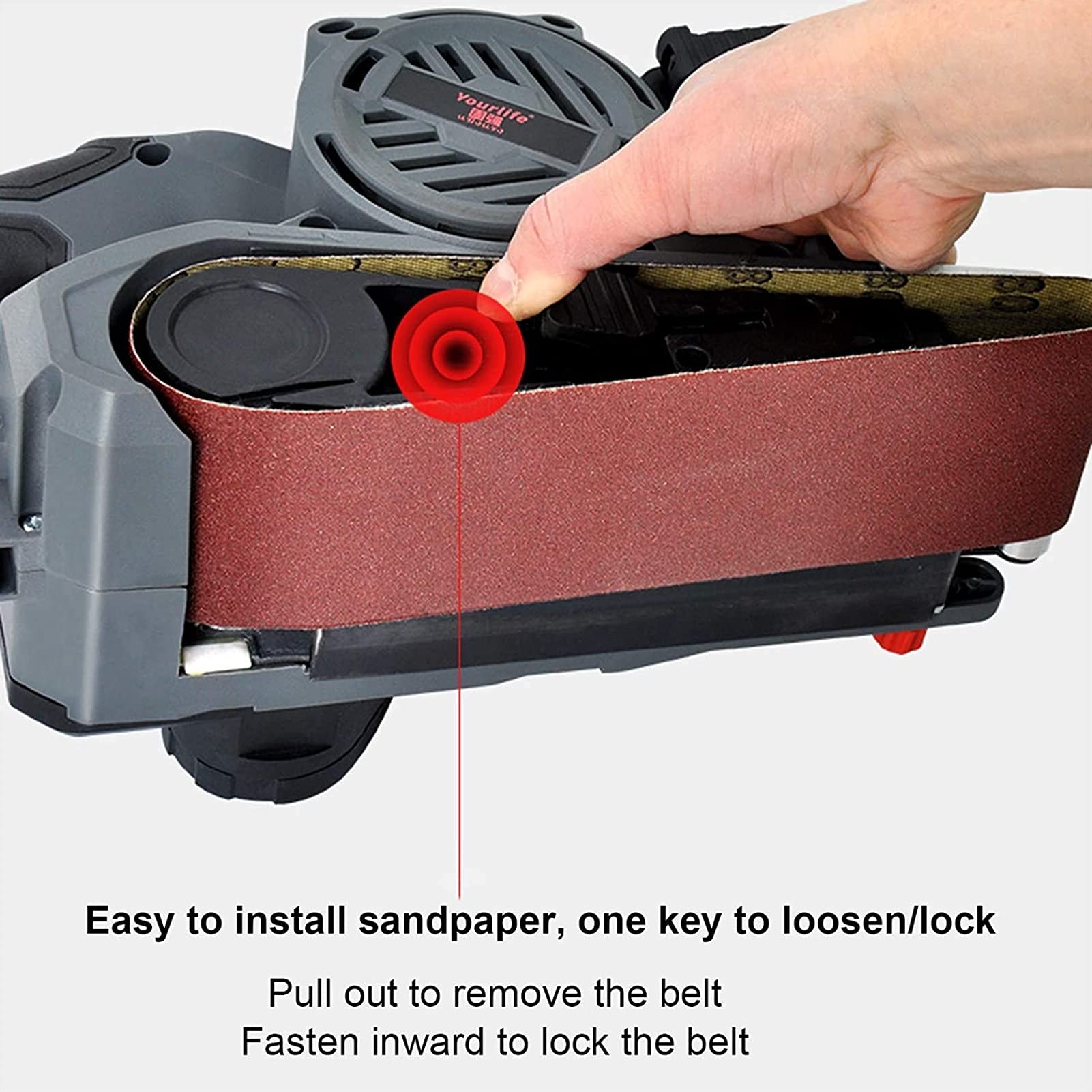 Ponceuse à Bande électrique - Vitesse Variable - 1200W - Bande Abrasive 76x533mm pour dérouillage, décapage Peinture et Polissage