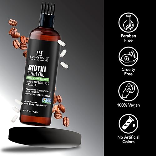 Miniatura 6 de Botanic Hearth Aceite de biotina para el crecimiento del cabello (6.7 onzas líquidas) | Infundido con biotina | El aceite para el cabello repara el