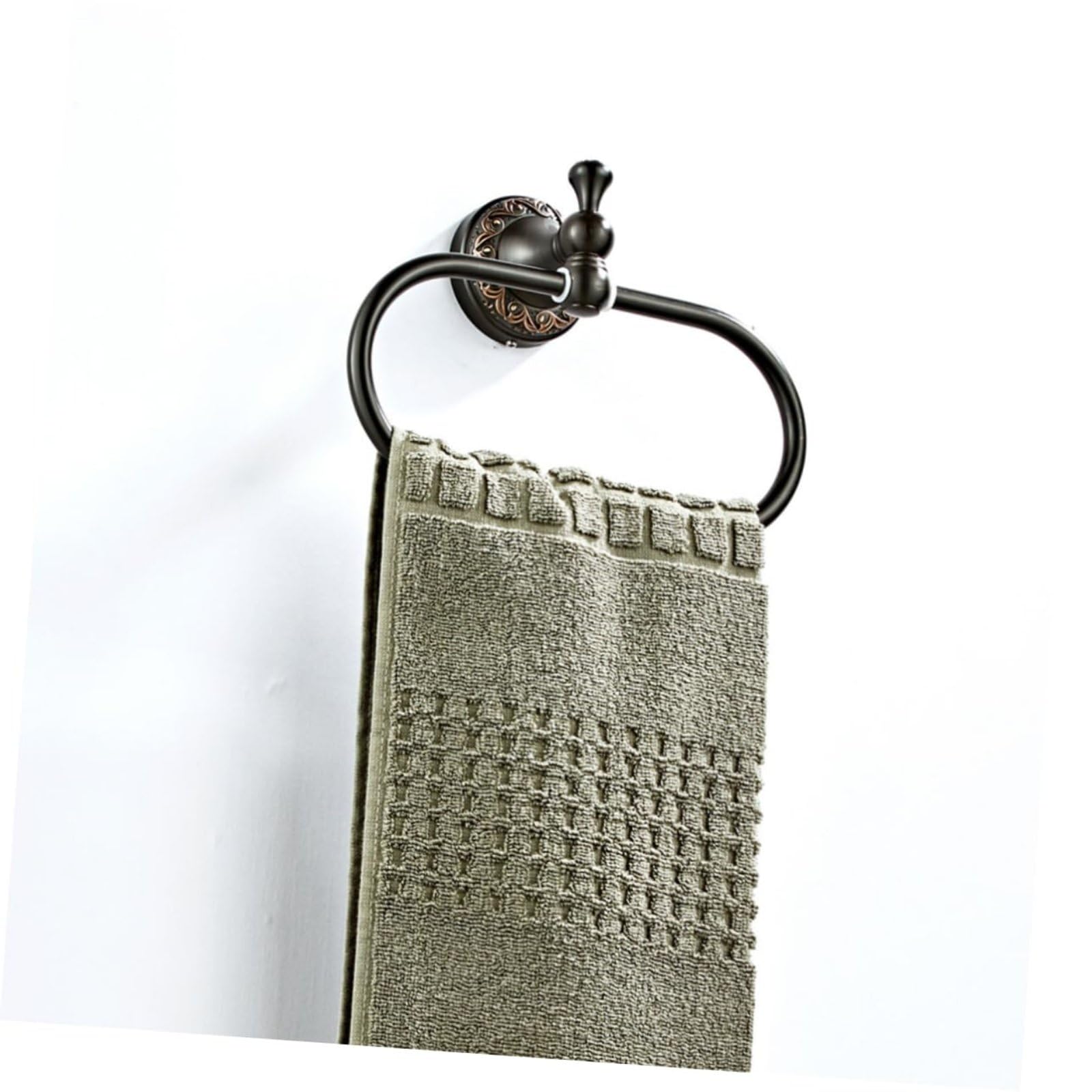 Toallero de baño Toallero de aro Toallero de Bronce Ovalado Toallero de Cobre Toallero Vintage Toallero de latón Toallero Toallero Toallero de Mano Toallero de Pared,Negro,1