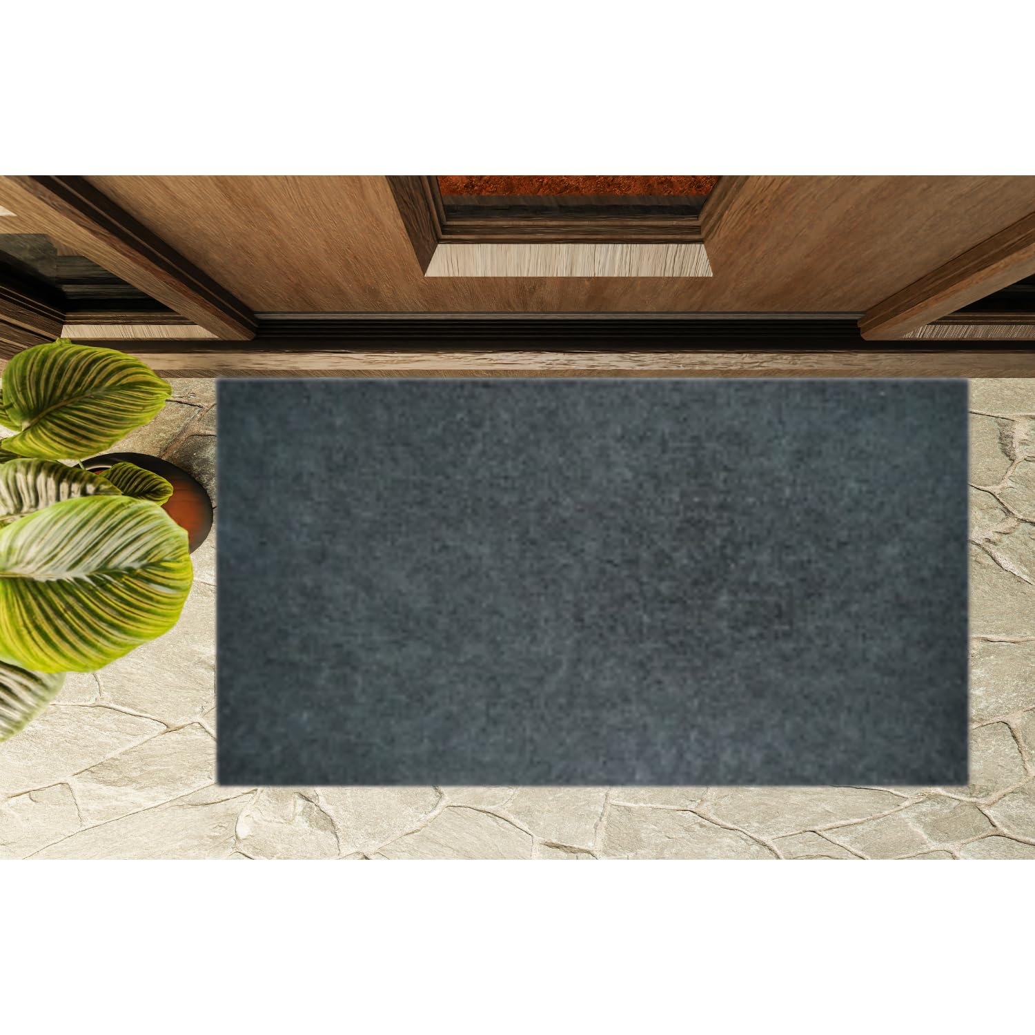 Felpudo de Coco Gris o Negro 23 mm. Premium de Alto Tránsito. (Gris, 100 x 100 cm)