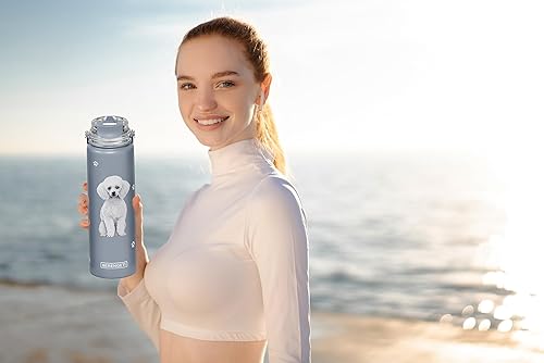 Miniatura 157 de E&S Pets SERENGETI - Botella de agua de acero inoxidable de 24 onzas con tapa a prueba de derrames, doble pared aislada al vacío, impresión 3D