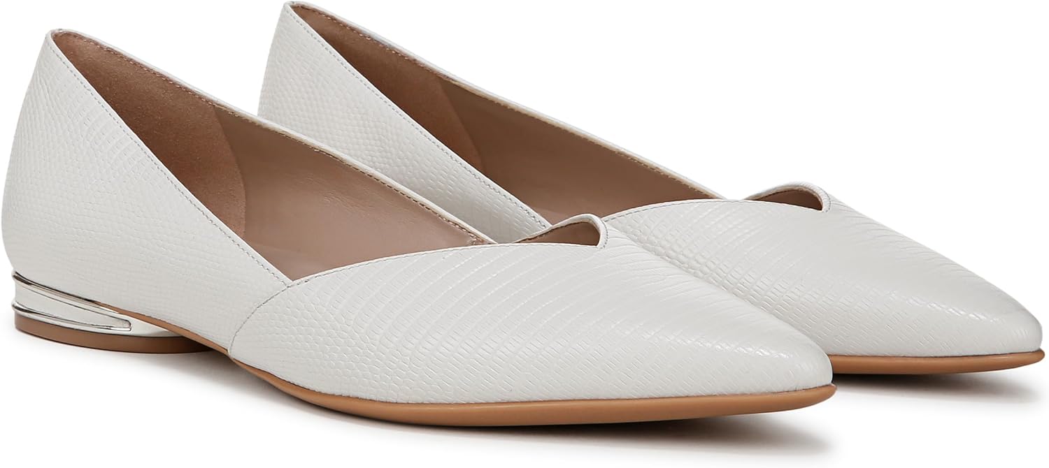 Naturalizer Womens Havana Ballet Flat Warm White Snake Print Leather 8.5 M - Image 7