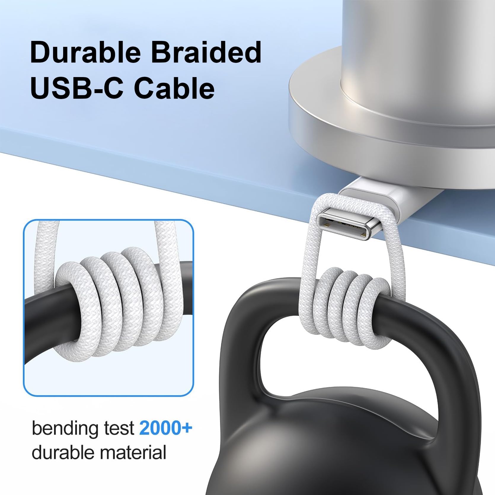 Caricabatterie rapido per iPhone 15, certificato MFi, adattatore per caricabatterie rapido USB C da 35 W con cavo di ricarica intrecciato da tipo C a USB-C da 60 W (1 m), compatibile con iPhone15/15