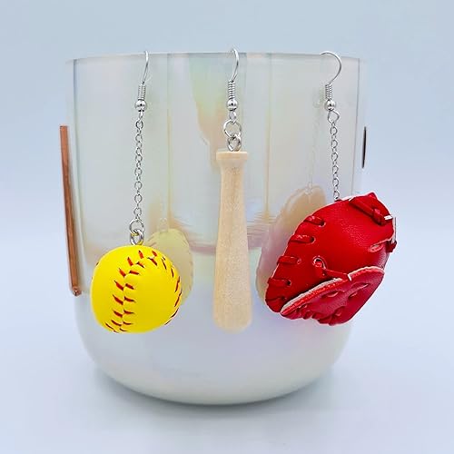 Miniatura 6 de Pendientes de sóftbol para mujer, joyería de sóftbol para mamás, regalos de sóftbol para niñas, regalos de equipo de sóftbol, joyería de softbol