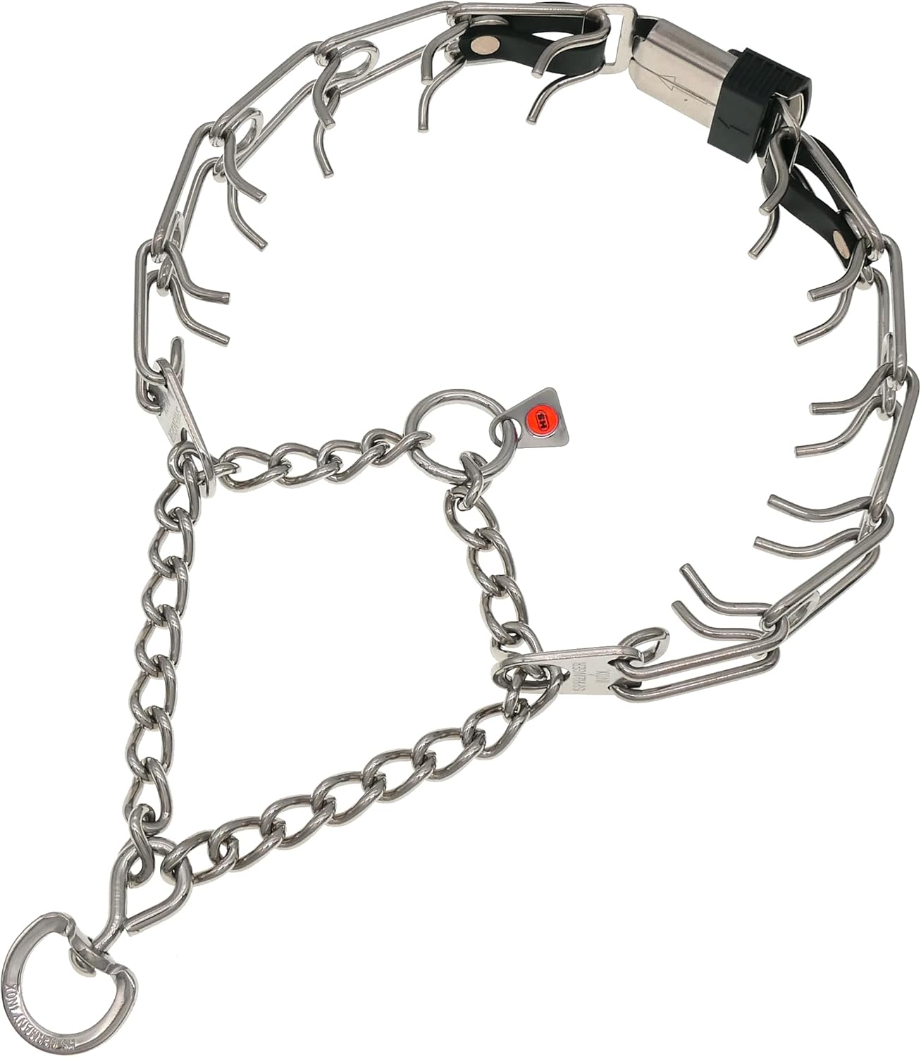 Herm Sprenger Dog Training Prong Collar with Quick Release ClicLock Buckle and Biothane Insert Stainless Steel No-Pull Collar Made in Germany (23in x 3.2mm Prongs (Neck Size up to19-20in))