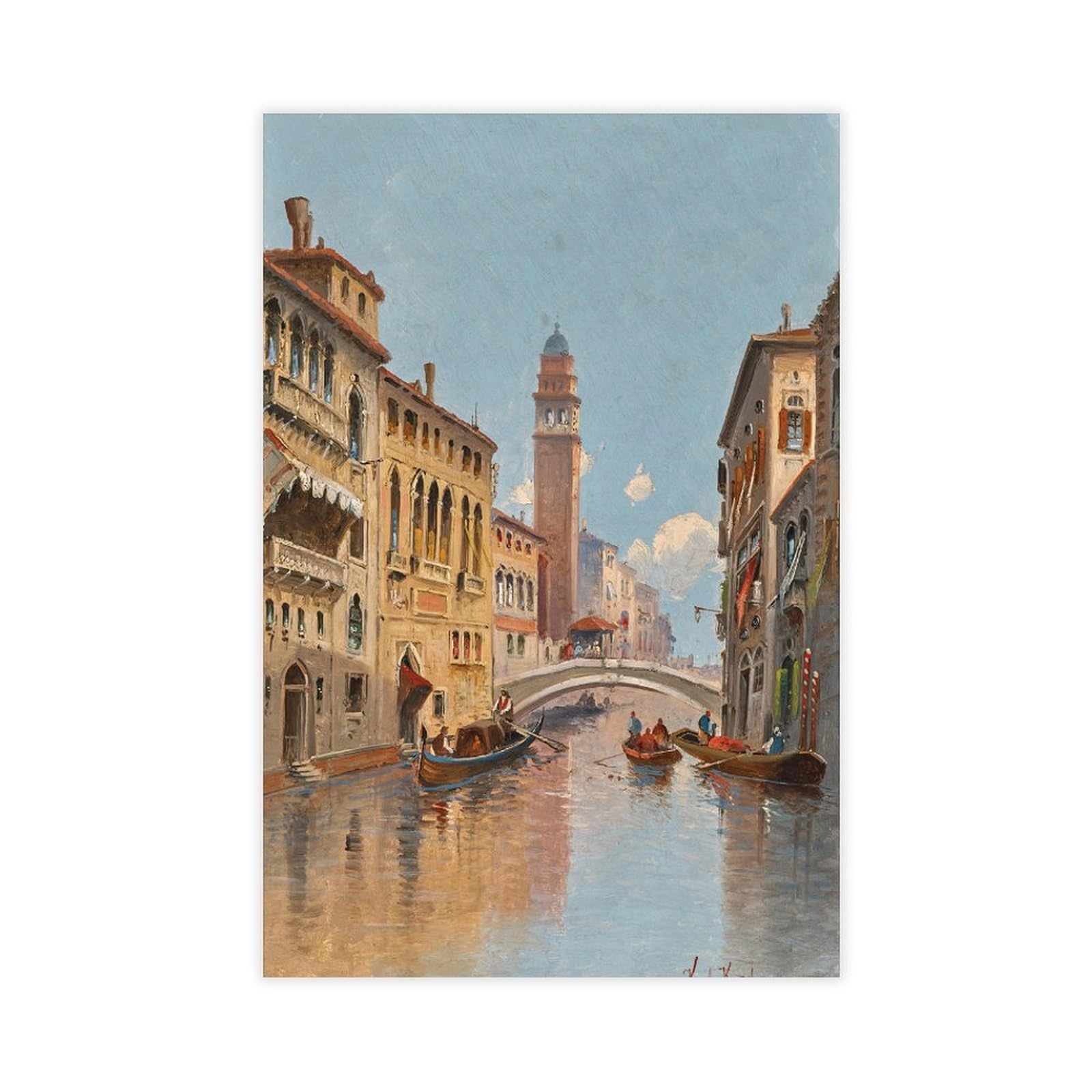 YAFUEC Venice, A View of A Canal Canvas Poster for Home Decor Gift