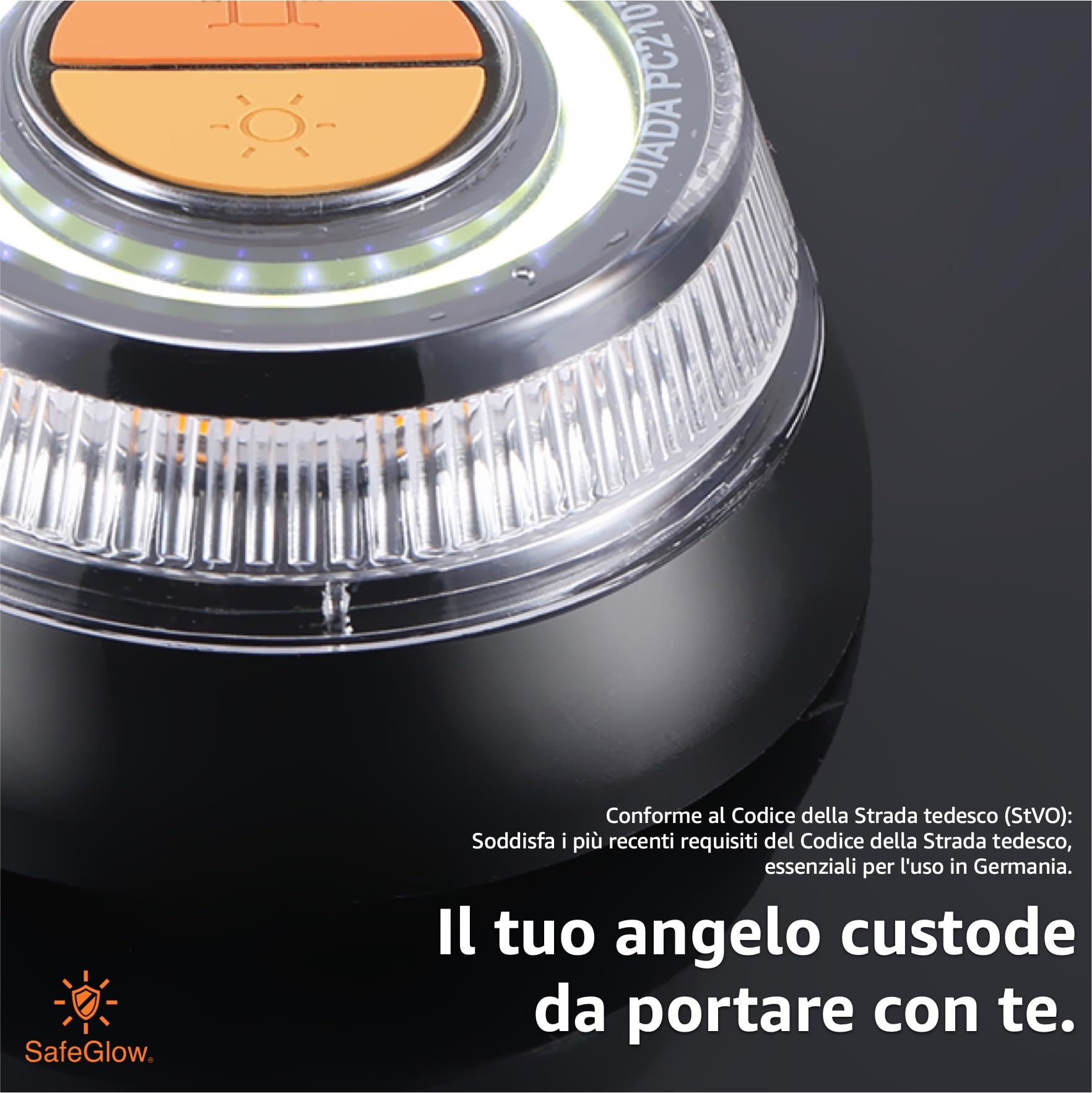 Luce d’emergenza V16 2026 con omologazione IDIADA Nr. PC21020060 – Triangolo d’emergenza – Triangolo di panne – Omologazione UE – Per auto e moto