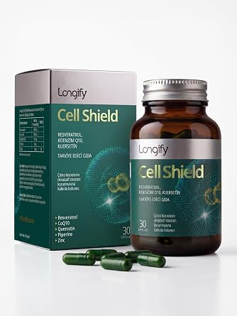 Cell Shield Trans Resveratrol, Koenzim Q10, Kuersetin, Piperin, Çinko Takviye Edici Gıda 30 Kapsül