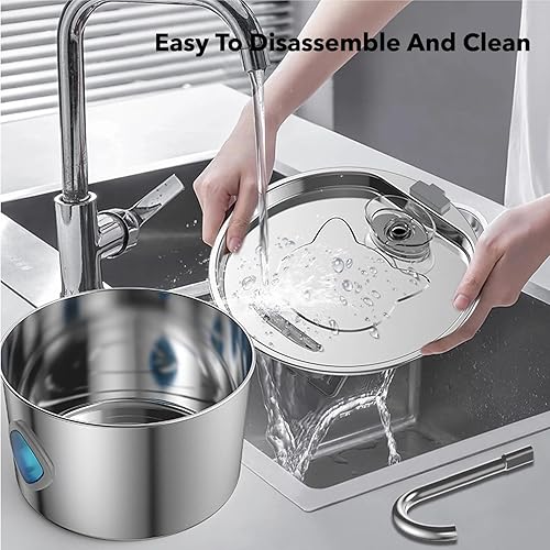 Miniatura 6 de Cuenco para perro Vetiflow, fuente de agua para perros, cuenco de agua filtrada de 3.2 l, acero inoxidable fácil de limpiar, sistemas de riego de