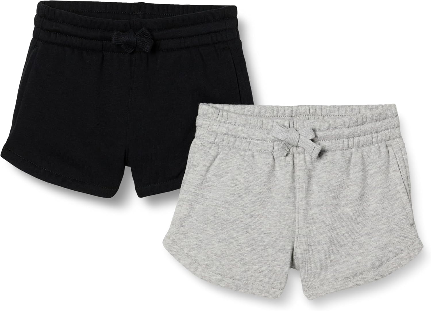 Amazon Essentials Girls and Toddlers' French Terry Sweatshorts, Pack of 2