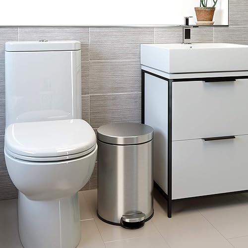 Miniatura 2 de iTouchless SoftStep - Cubo de basura pequeño circular de 3.2 galones con cubo interior extraíble y filtro de olor AbsorbX, acero inoxidable, cubo de