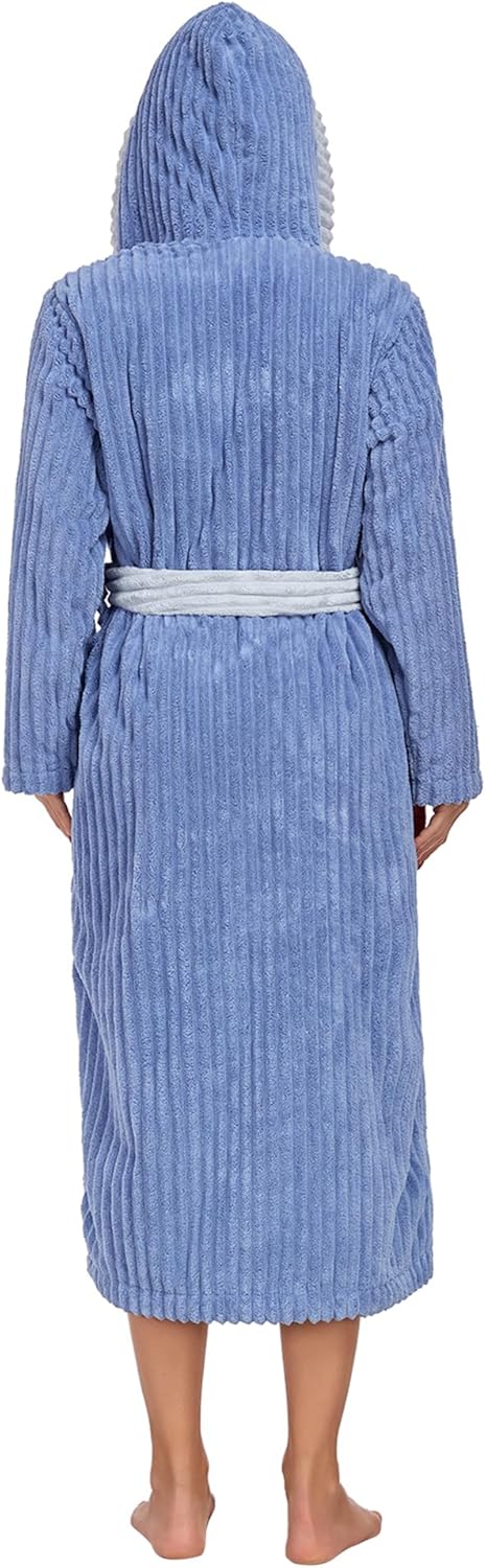 RONGTAI Luxury Plush Absorbency Robe for Women Extra Long Fleece Bathrobe with Hood & Pockets | Warm Terry Cloth Loungewear - Image 4