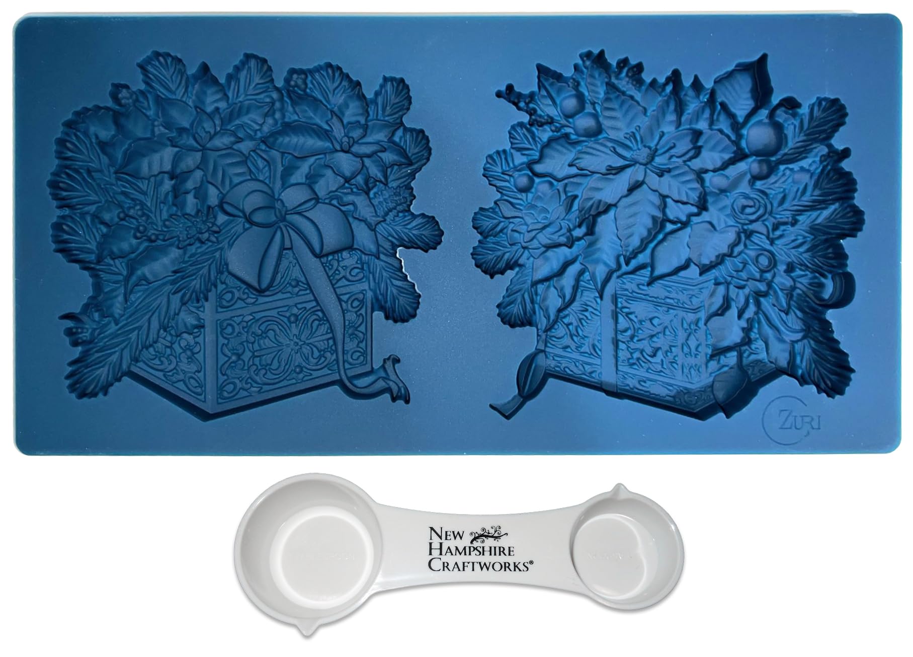 Zuri Mold - Christmas Gifts Set 1 Artisan Silicone Crafting Mold + New Hampshire Craftworks Measuring Spoon