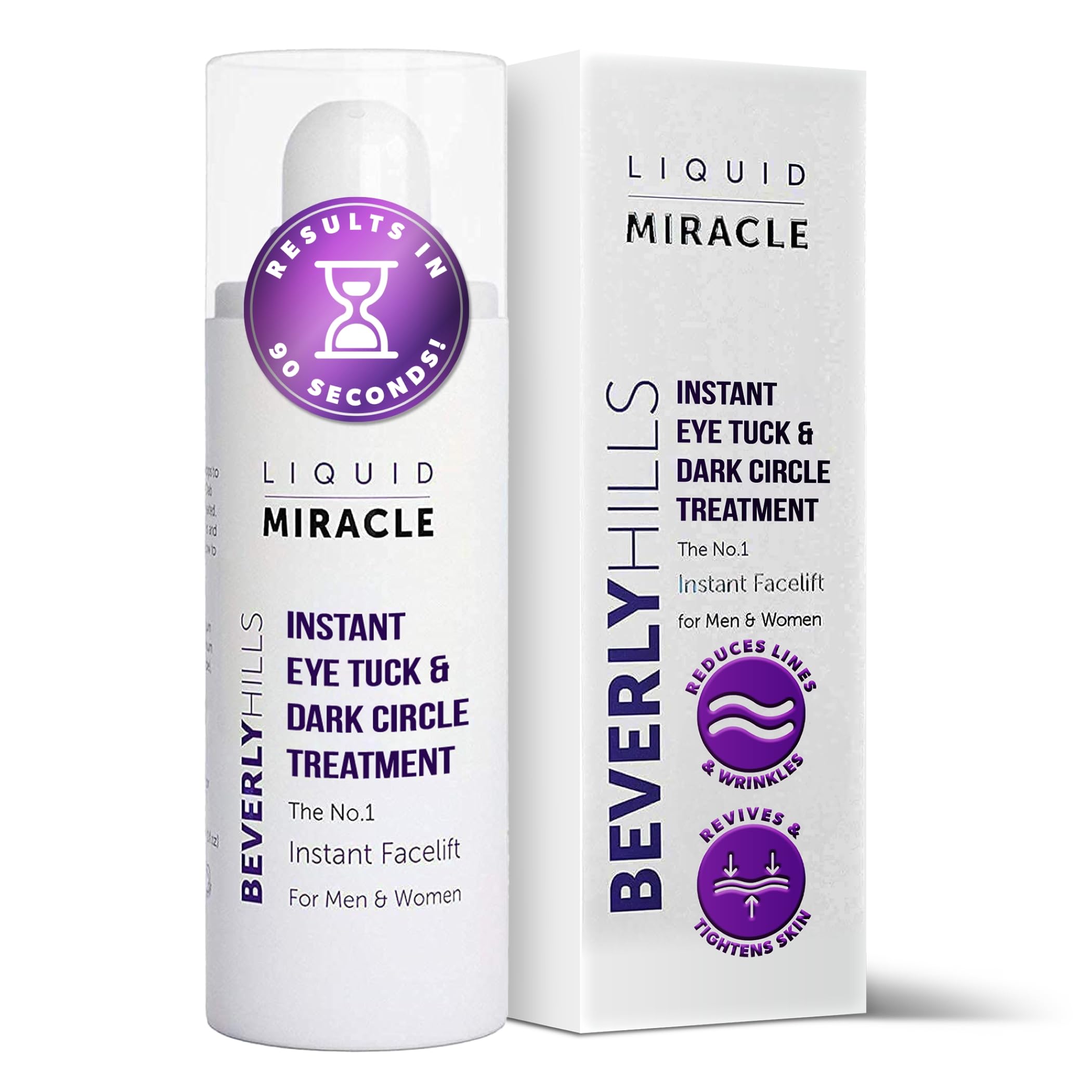 BEVERLY HILLS Instant Facelift - Reduce Fine Lines and Remove Puffiness in 90 Seconds Rapid Reduction of Wrinkles, Instant Lift Eye Serum 30ml / 1oz