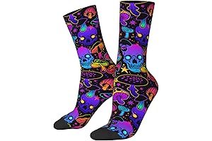 Gothic Devil Skull Printed Crew Socks for Women Fun Novelty Socks with...