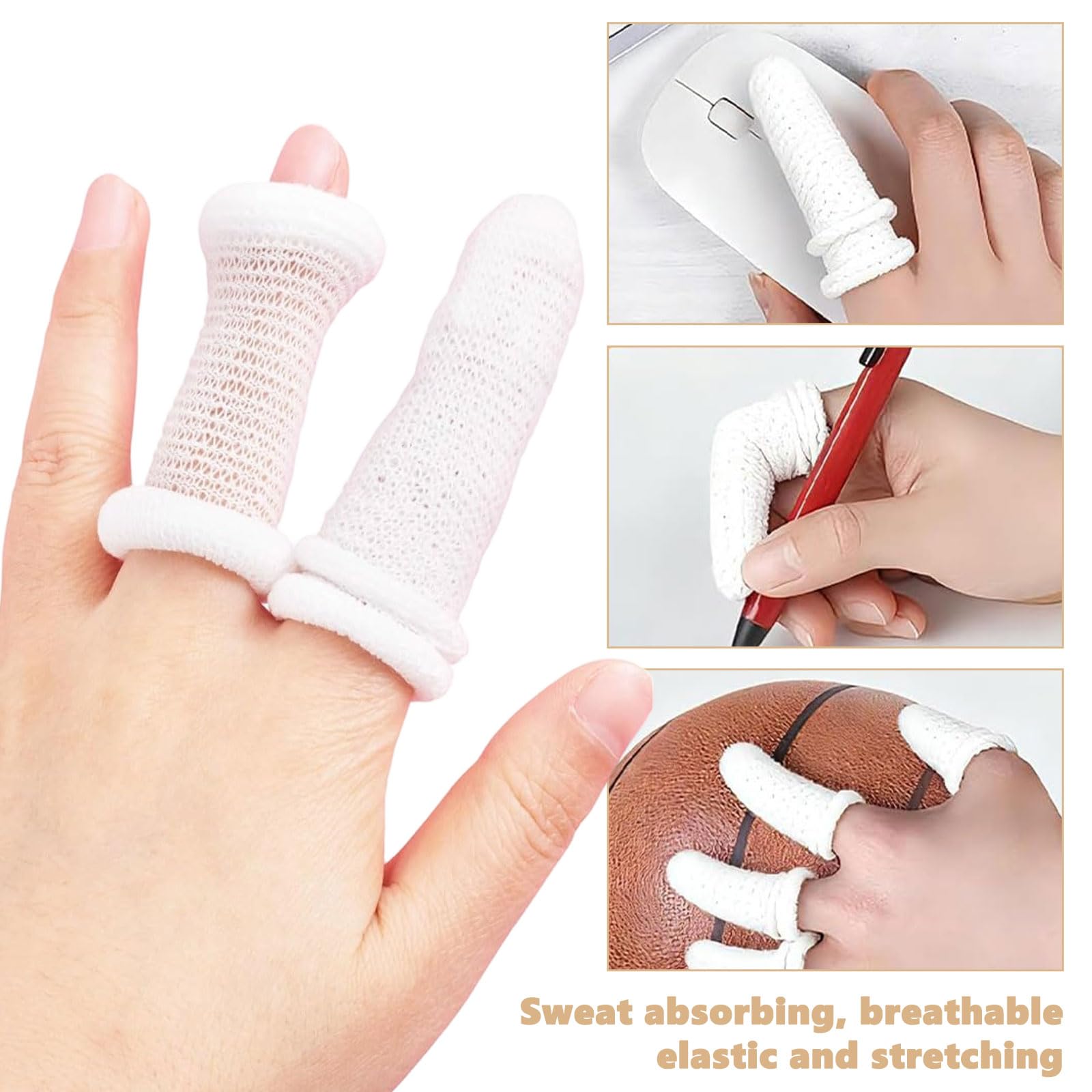 15 Pcs Pansement Doigts, Protege Doigt, Blanc Bandage Tubulaire Doigt, Extensibles, Respirant Pansement Doigtier pour Protection Doigts Blessé