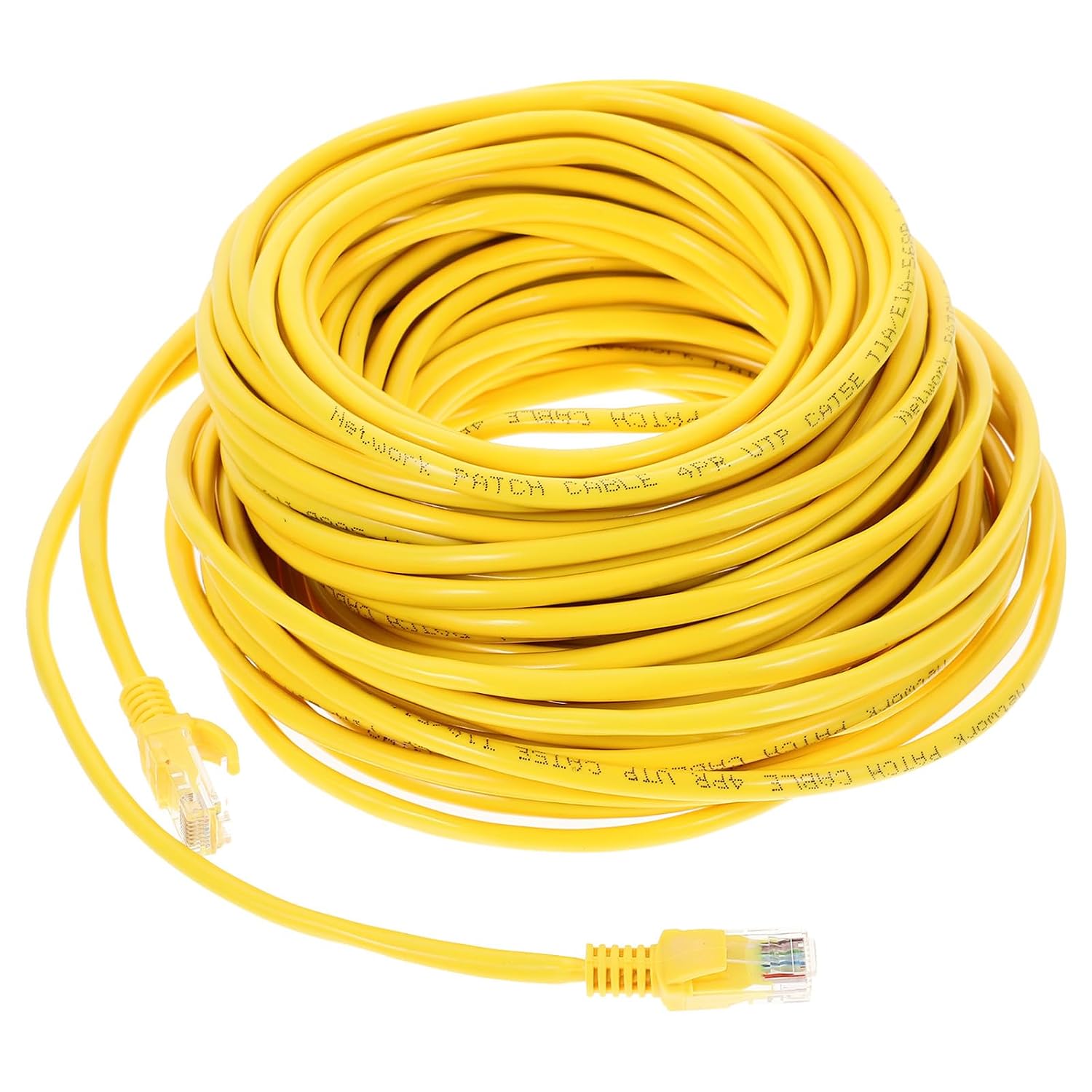 Cat 5e Ethernet Patch Cable 20m High- Cord with Rj45 Connector for Home Computer Router Yellow Networking Wire