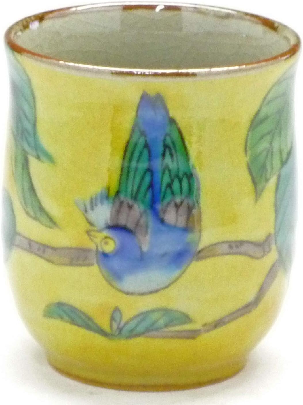 kutani hyakkaen kutaniyaki Ware Teacup Flower Bird feat.Decorated Base