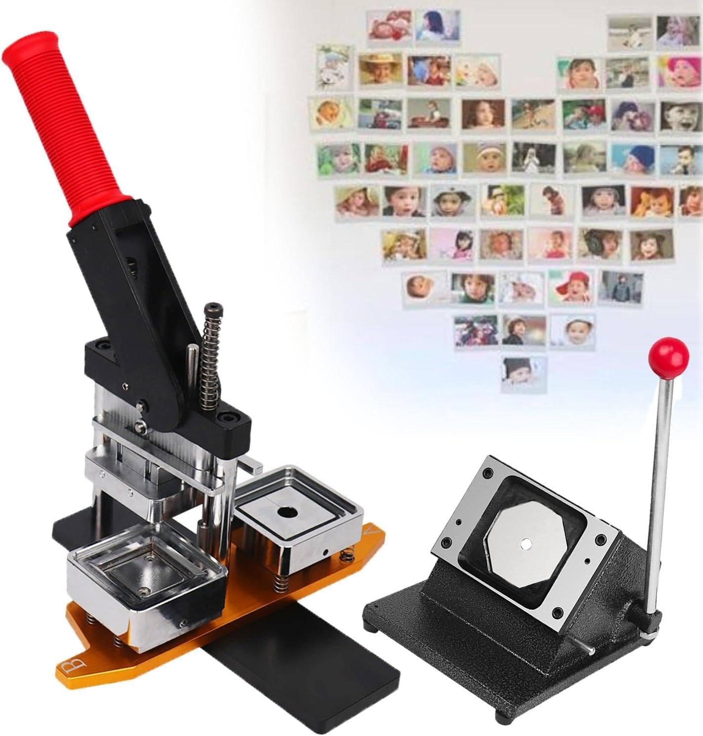 MYUYEE Badge Maker Machine,2.1 * 3.2In Rectangle Fridge Magnet Maker Machine Kit, Button Making Machine, Refrigerator Sticker Making Machine 53 * 80Mm Diy Photo Magnet Press Mac