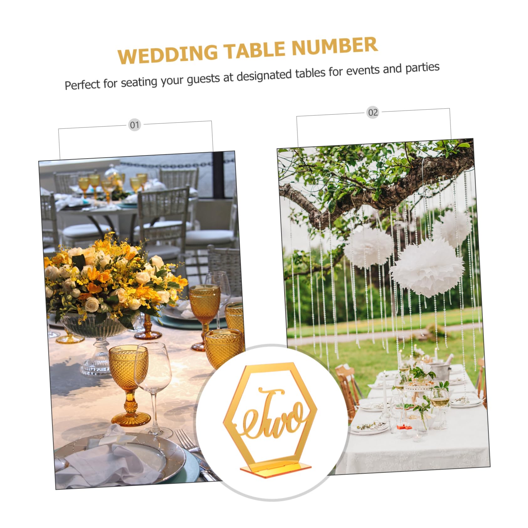 SOLUSTRE 10PCS Table Numbers for Weddings Events Elegant Reserved Signs with Modern Design for Restaurants Banquets and Parties Identification