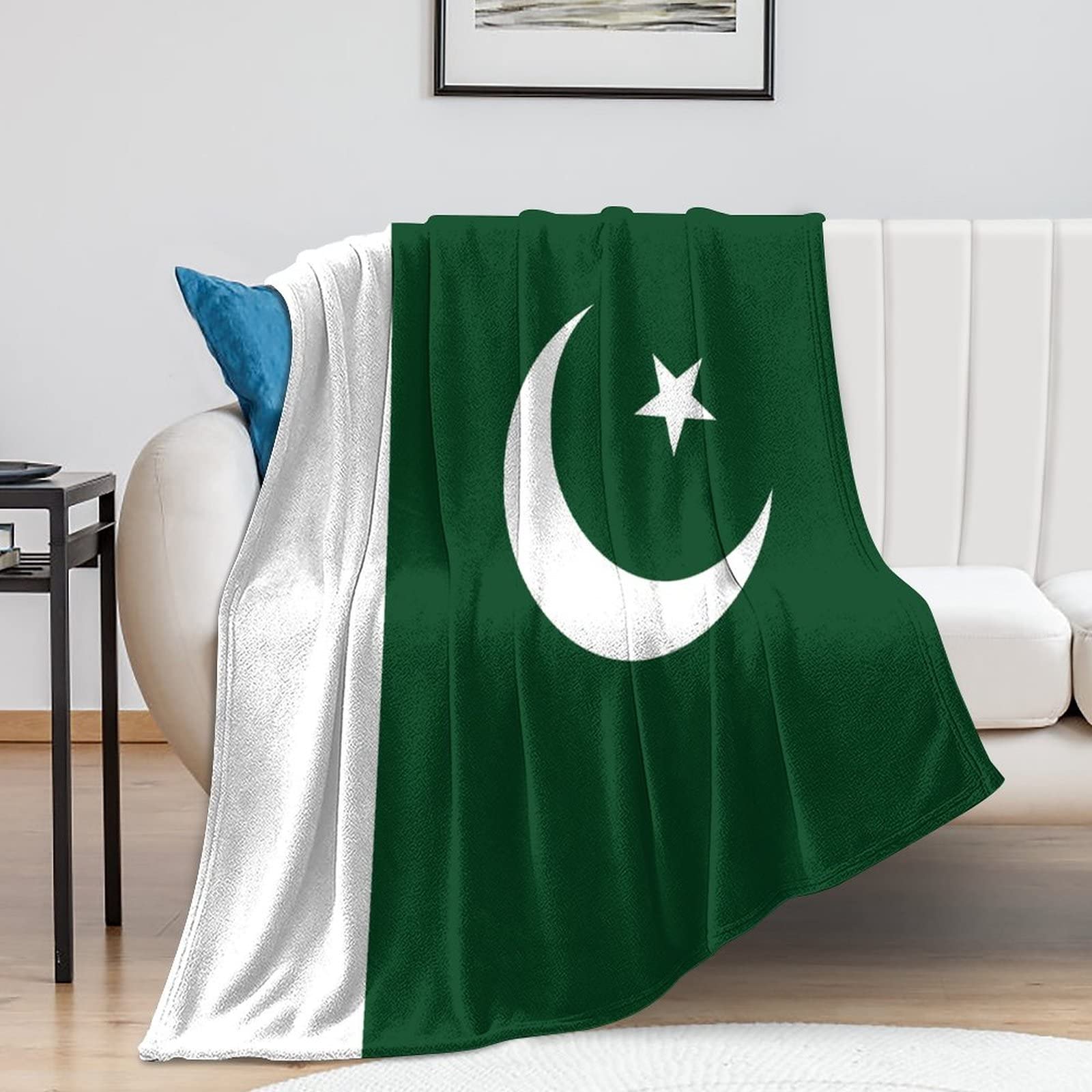 Couverture avec drapeau du Pakistan plaid chaud salon lit