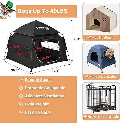 Miniatura 5 de KingCamp Corralito para mascotas para perros, tienda de campaña plegable para perros, corralito para cachorros pequeños y medianos, tienda de