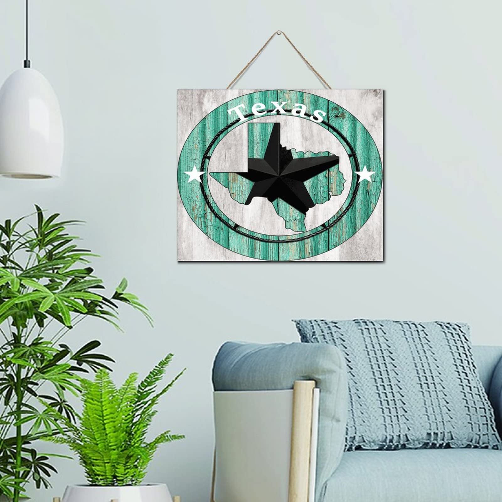 Plaque personnalisée Texas en bois : cadeau idéal de maison