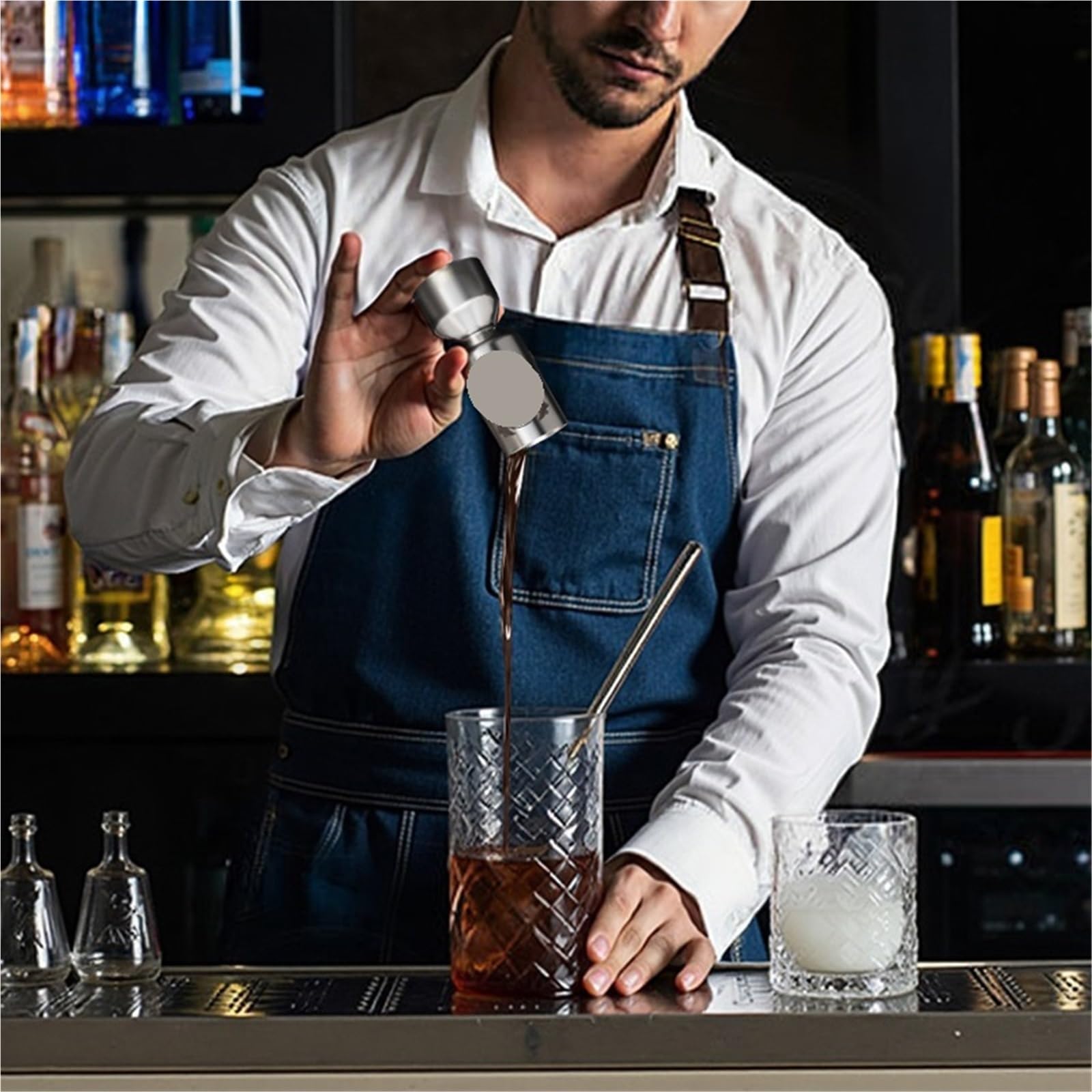Cocktail Jigger 25/50 ml Edelstahl-Messbecher, Messbecher for Cocktails, Shots, Getränke, Spirituosen, gemischte Becher, Flüssigkeitsmessbecher(3PCS 25 50ml)