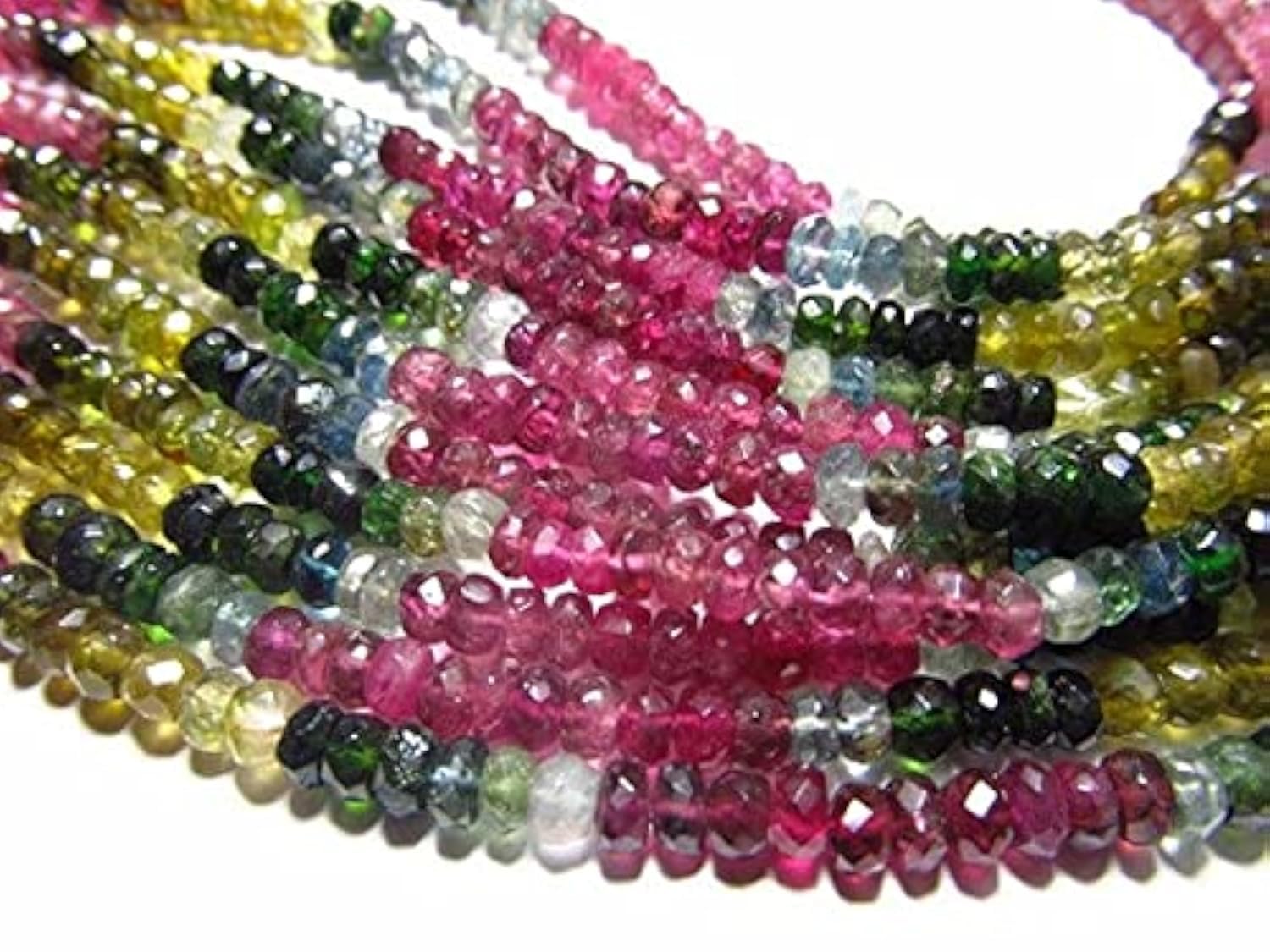 Perles tourmaline rondelles facettées 4mm LKBEADS pour création bijoux