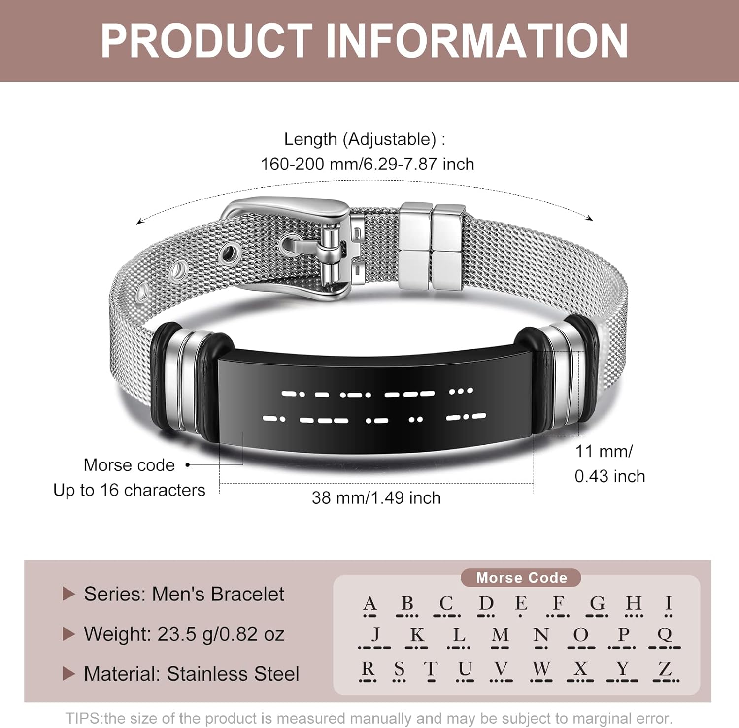 Personalized Bracelets for Men Custom Engraved Photo & Text & Name Bracelet for Couple Stainless Steel Bracelet for Dad Husband Birthday Fathers Day