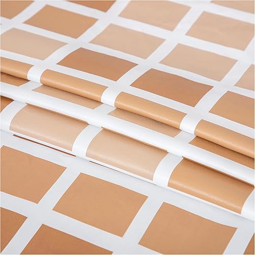 Vista 210 de FIFTY FEET Mantel rectangular de 70 x 52 pulgadas, mantel de vinilo con respaldo de franela para mesas rectangulares impermeable, cubierta de mesa