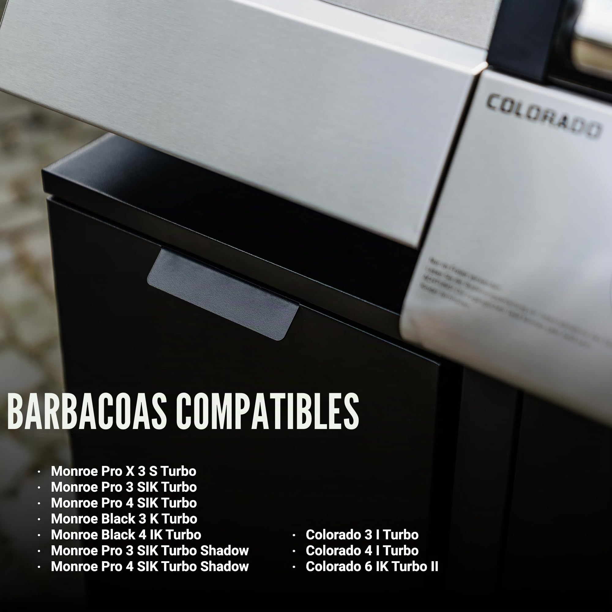 Enders Mesita auxiliar y modular negra como almacenaje para fiestas de barbacoa - Mesa auxiliar barbacoa con dos imánges fuertes como carrito con ruedas para terraza y jardín #8818
