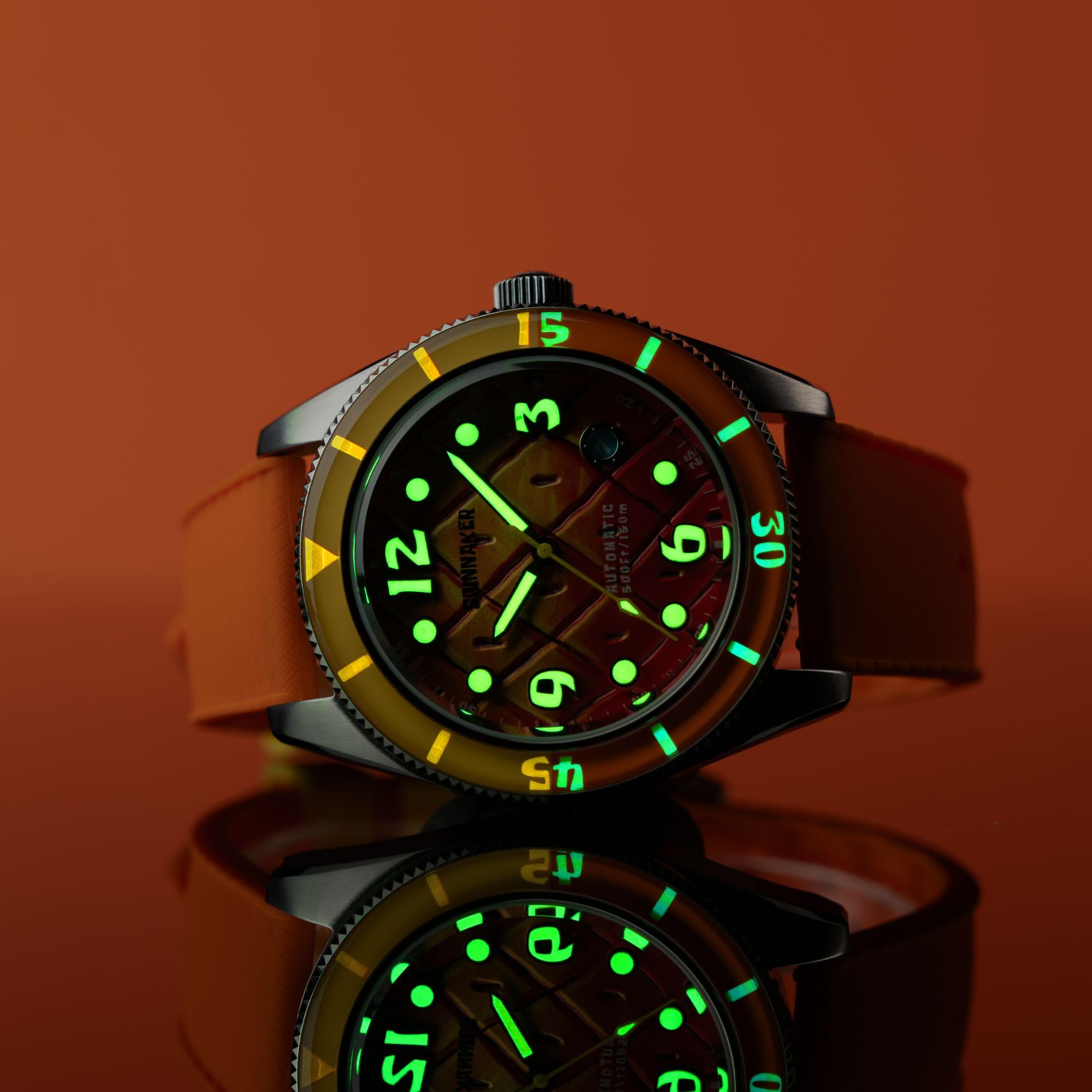 Spinnaker Fleuss SP-5151 - Reloj automático de 43 mm para hombre, diseño de Bob Esponja Squarepants Conch Street, edición limitada con correa de goma