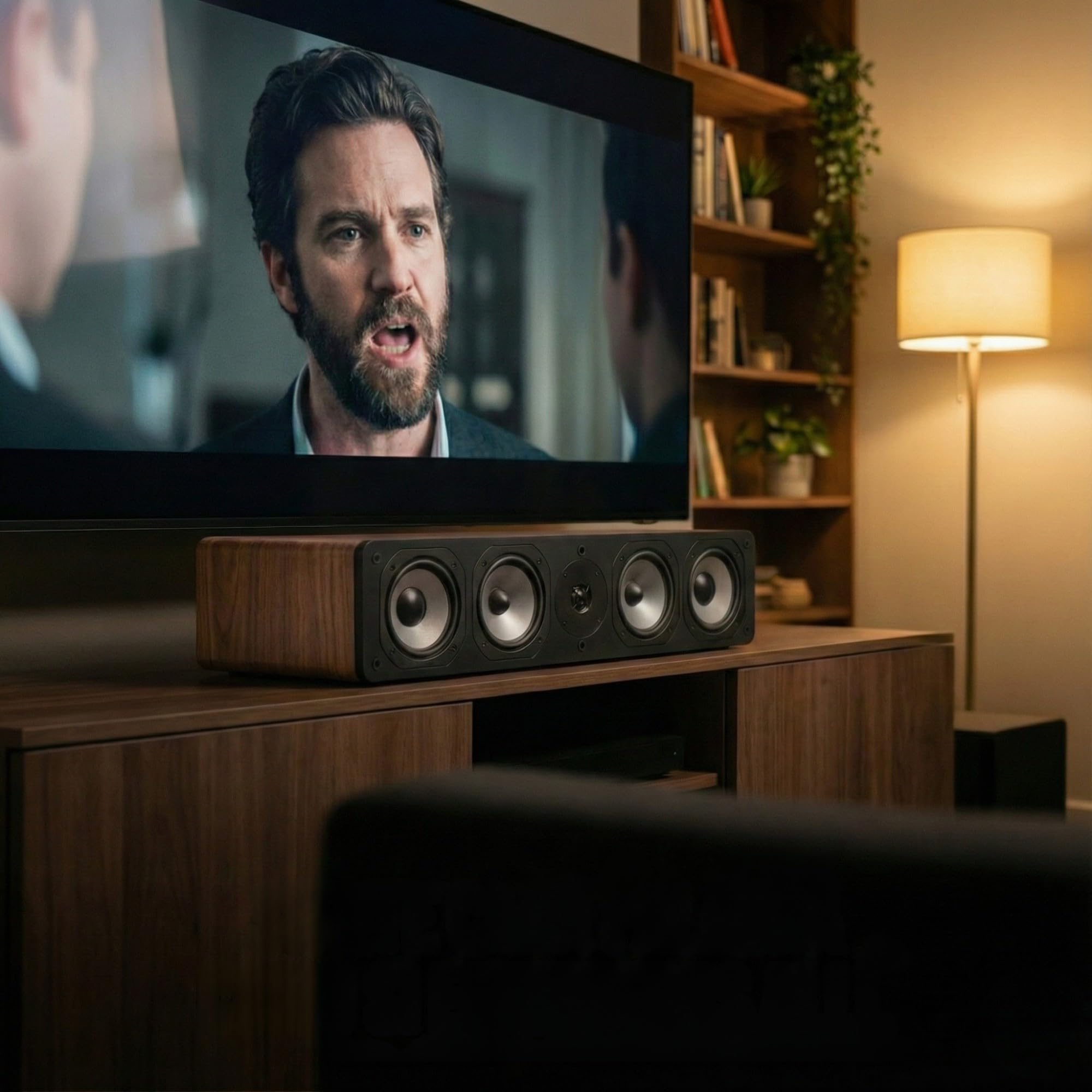Dynavoice Challenger C-5 XL Rovere Naturale. Diffusore Centrale Passivo 210W 6-8 Ohm. 4x Woofer 5,25″ e Tweeter Super Audio 1″. Home Cinema HiFi. Bass Reflex Posteriore. VESA 10x10.