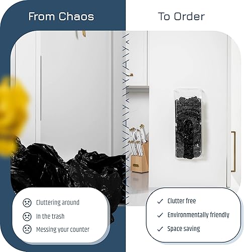 Miniatura 10 de Soporte para bolsas de plástico  Organizador de almacenamiento de bolsa de comestibles de plástico duradero para montaje en pared  A prueba de