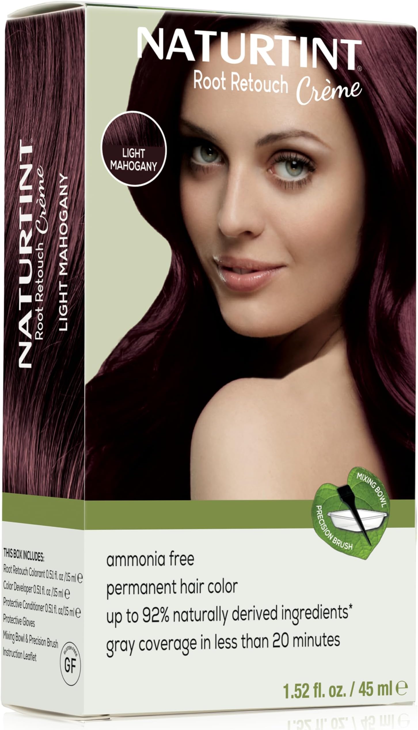 Naturtint Light Mahogany Root Retouch Crรจme Permanent Hair Color - Ammonia Free, Conceal Grays, No Artificial Scent, 1.52 Fl Oz