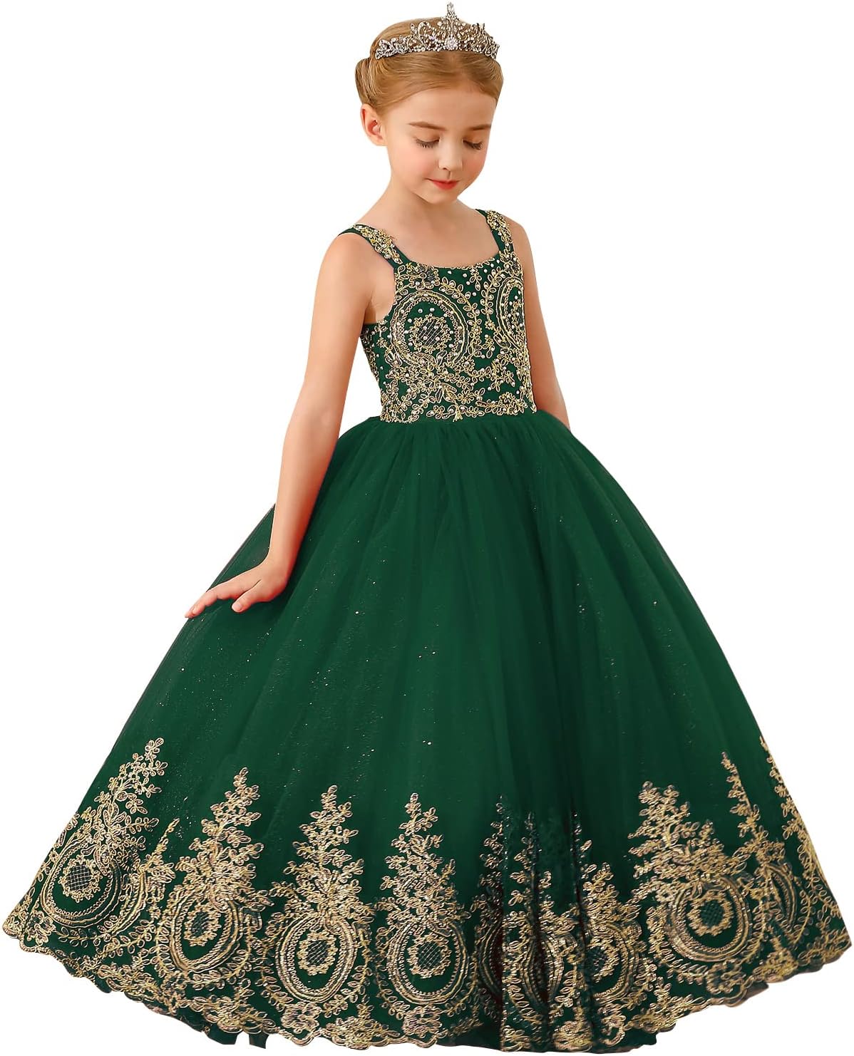 ABAO SISTER Flower Girl Princess Pageant Dress Kids Party Prom Ball Gowns Formal Dresses