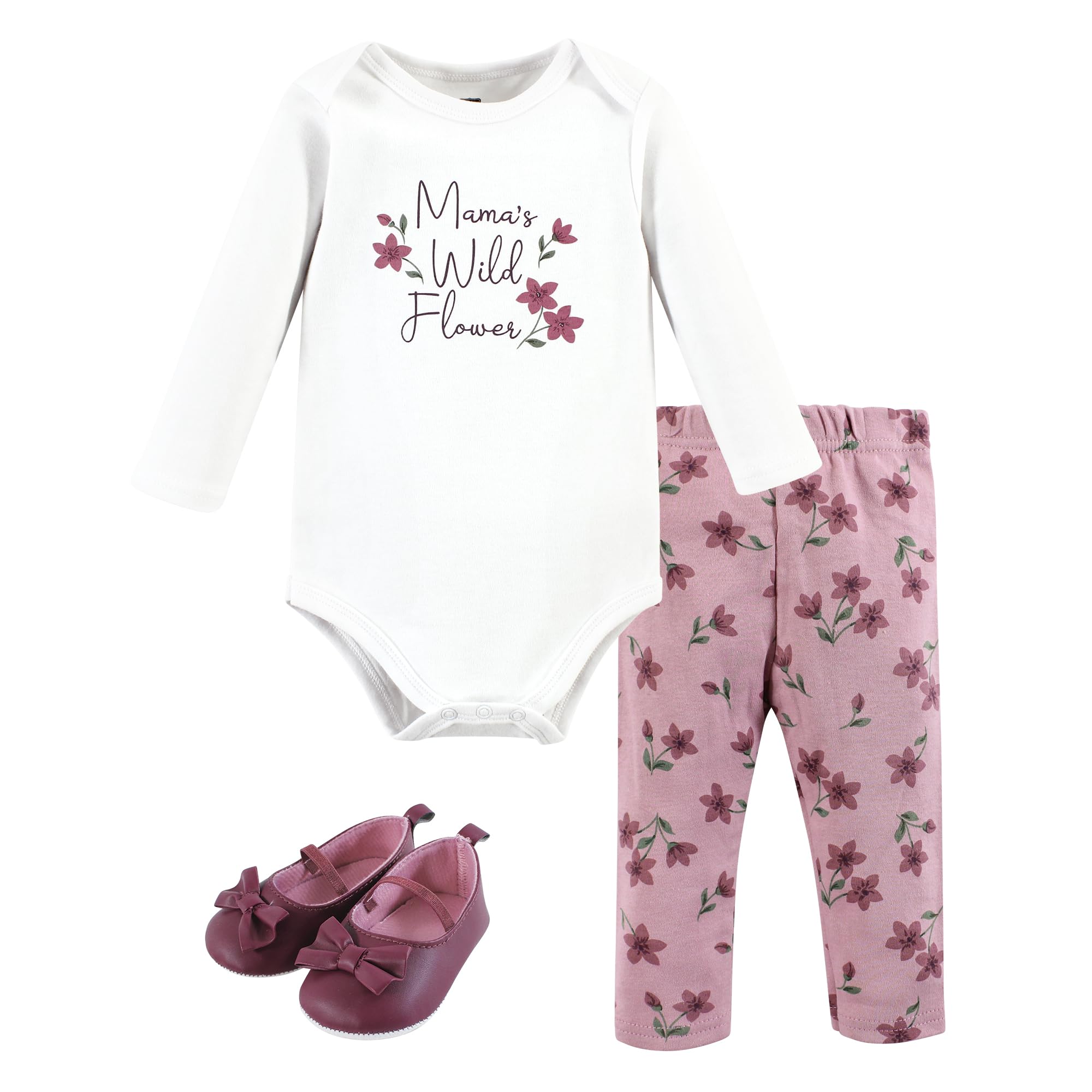 Hudson Baby Unisex Baby Cotton Bodysuit, Pant and Shoe Set