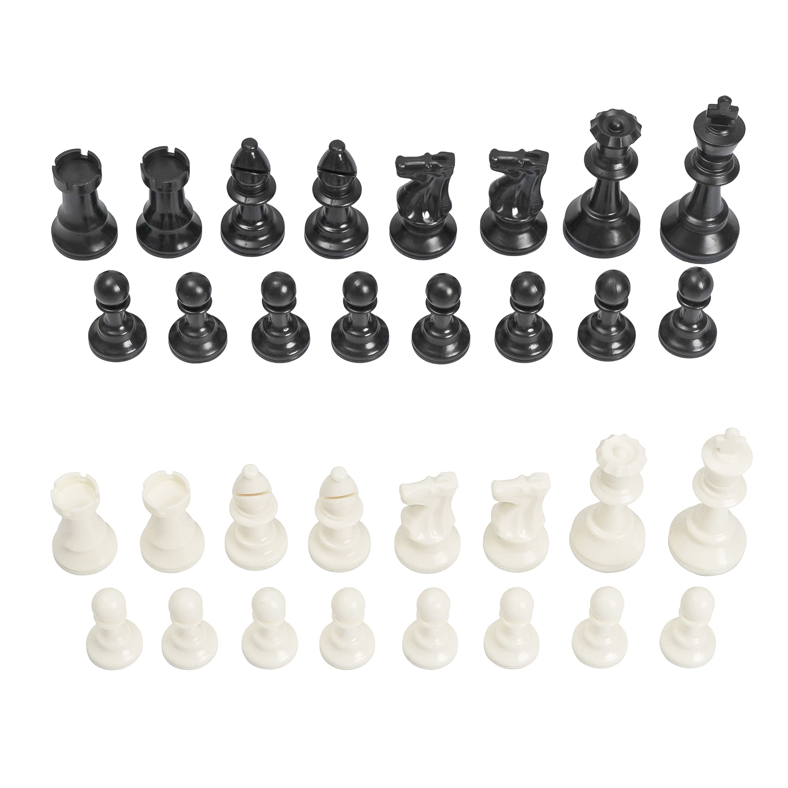 Chess Geeks 1x Single Weighted Chess Pieces Only by - Classic Staunton Style - 32 Pieces - King 3 Tall -