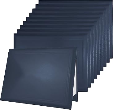 GraduatePro 10 Pack Diploma Cover 8.5x11 Certificate Document Presentation Holder Smooth Leather Letter Size Navy