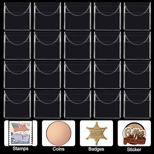 Miniatura 6 de Fainne Juego de 50 fundas de plástico transparente para monedas, de un solo bolsillo, para coleccionistas, fundas de plástico transparente para