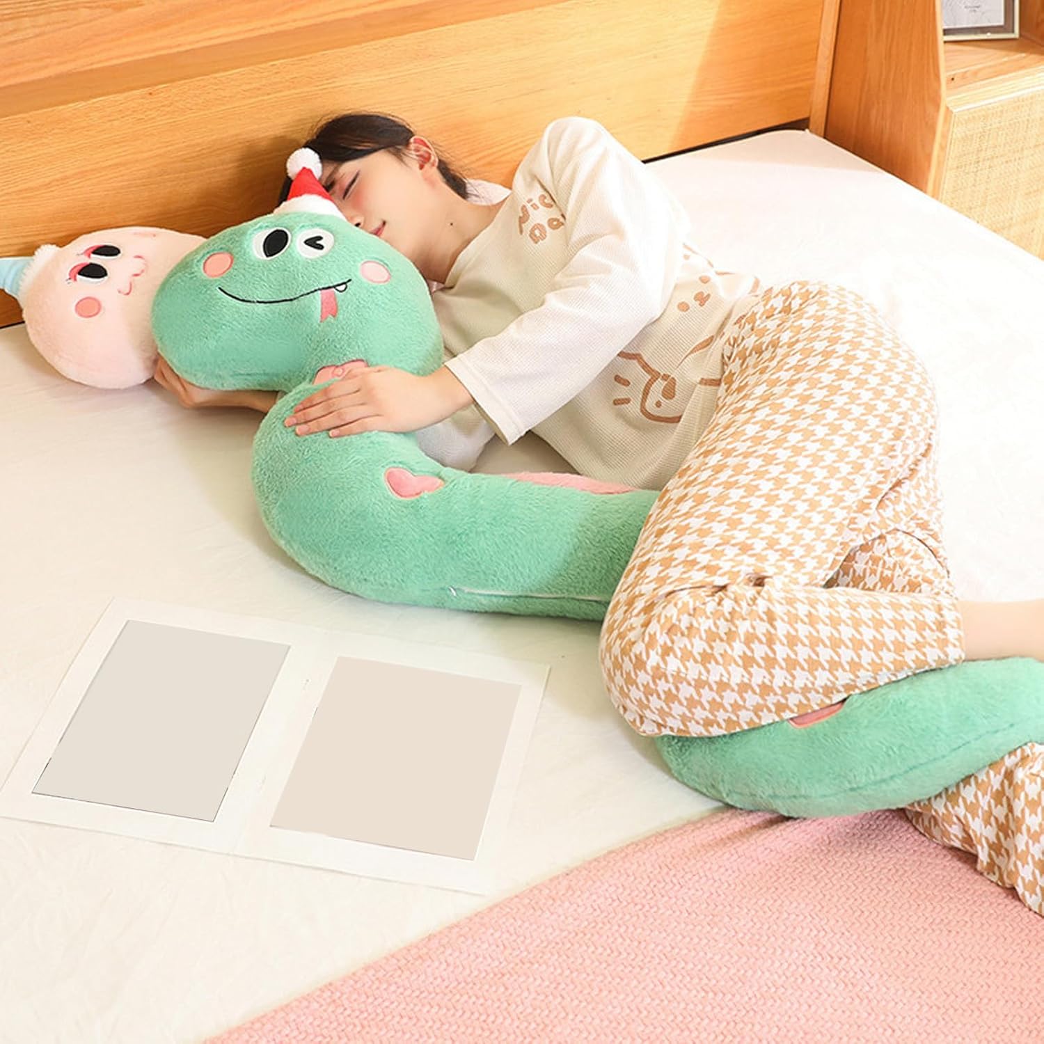 Plushie Snake Year Decoration Pillow for Women Newyear Gift Plushie Cotton Stuffed Cushion for Home or Office Living Room Pillow