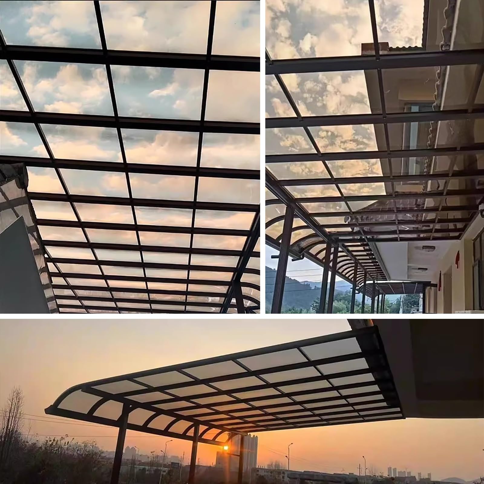 Sólido Láminas De Plástico De Policarbonato,Transparente Láminas De Plástico De Policarbonato,Planchas Revestimiento De Repuesto for Invernadero,para Invernaderos,Cocheras,Exteriores(Brown,2.62x3.3ft/